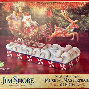 Jim Shore "Magic Takes Flight" Sleigh Enesco "We Wish You A Merry xMas"